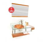 Gabinete De Vidro Inox 90cm Curvado Duplo Dourado Real