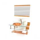 Gabinete De Vidro Inox 90cm Curvado Duplo Dourado Real