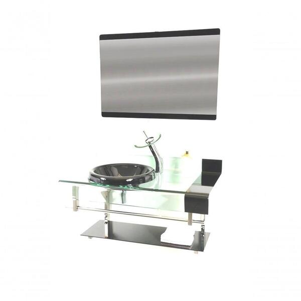 Gabinete De Vidro Inox 90cm Curvado Duplo Preto