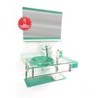 Gabinete De Vidro Inox 90cm Curvado Duplo Verde