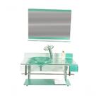 Gabinete De Vidro Inox 90cm Curvado Duplo Verde