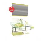 Gabinete De Vidro Inox 90cm Curvado Duplo Verde Oliva