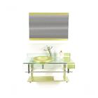 Gabinete De Vidro Inox 90cm Curvado Duplo Verde Oliva