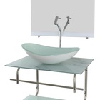 Gabinete De Vidro Inox Para Banheiro 60cm Oval Mármore Branco