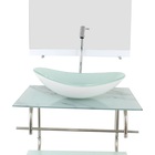 Gabinete De Vidro Inox Para Banheiro 60cm Oval Mármore Branco