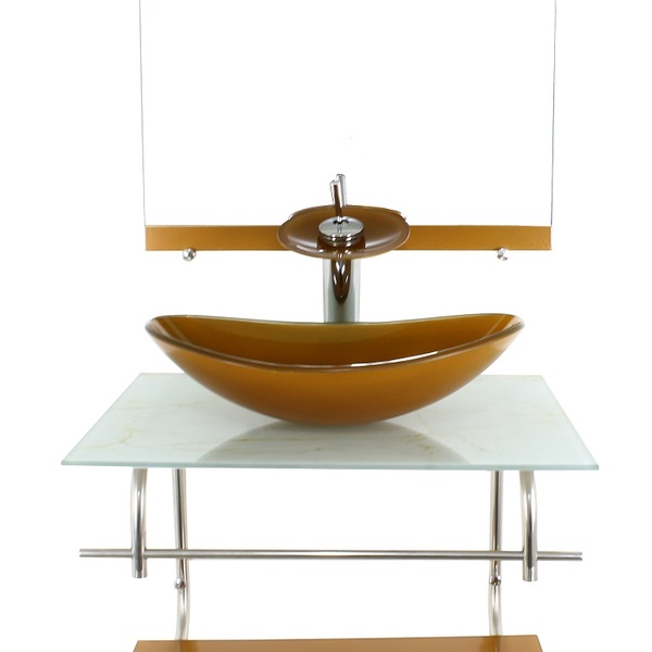 Gabinete De Vidro Inox Para Banheiro 60cm Oval Mármore Branco