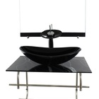 Gabinete De Vidro Inox Para Banheiro 60cm Oval Mármore Preto