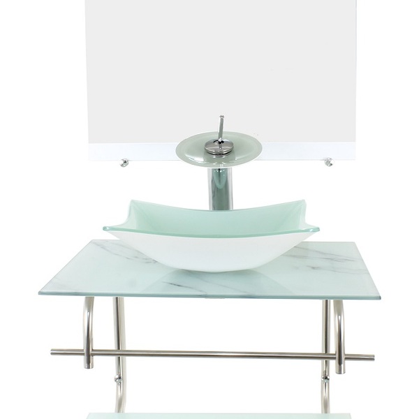 Gabinete De Vidro Inox Para Banheiro 60cm Retangular Mármore