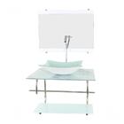 Gabinete De Vidro Inox Para Banheiro 60cm Retangular Mármore