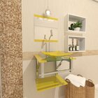Gabinete De Vidro Para Banheiro 40cm Inox  Amarelo