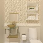 Gabinete De Vidro Para Banheiro 40cm Inox  Champanhe