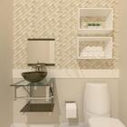 Gabinete De Vidro Para Banheiro 40cm Inox Ouro Envelhecido