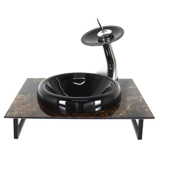 Gabinete De Vidro Para Banheiro 50cm Com Bancada Marmorizada