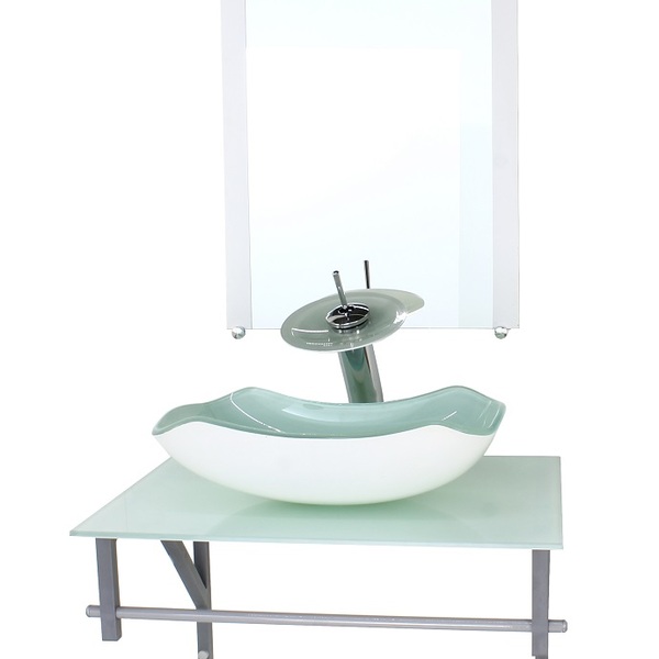 Gabinete De Vidro Para Banheiro 60cm Ac Cuba Abaulada Branco