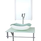 Gabinete De Vidro Para Banheiro 60cm Ac Cuba Abaulada Branco