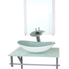 Gabinete De Vidro Para Banheiro 60cm Ac Cuba Oval Branco Full