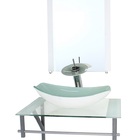 Gabinete De Vidro Para Banheiro 60cm Ac Cuba Oval Chanfrada B