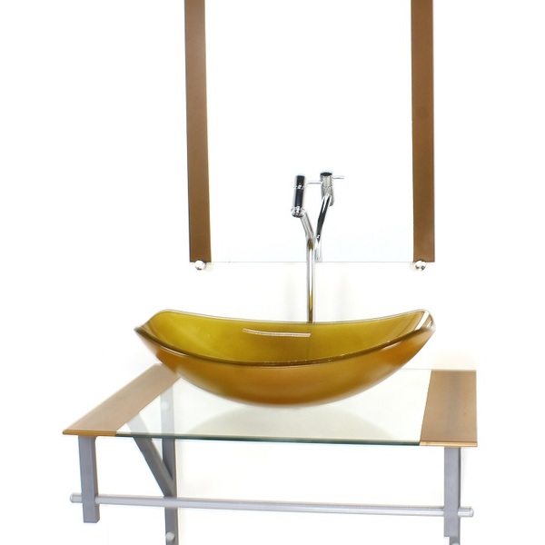 Gabinete De Vidro Para Banheiro 60cm Ac Cuba Oval Chanfrada D