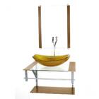 Gabinete De Vidro Para Banheiro 60cm Ac Cuba Oval Chanfrada D