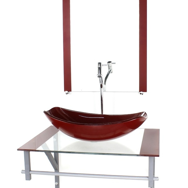 Gabinete De Vidro Para Banheiro 60cm Ac Cuba Oval Chanfrada V