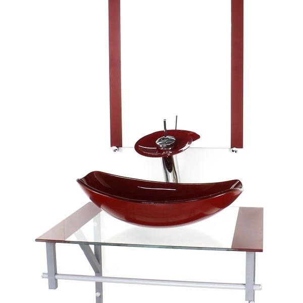 Gabinete De Vidro Para Banheiro 60cm Ac Cuba Oval Chanfrada V