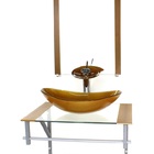 Gabinete De Vidro Para Banheiro 60cm Ac Cuba Oval Dourado Rea