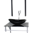 Gabinete De Vidro Para Banheiro 60cm Ac Cuba Oval Preto Full