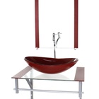 Gabinete De Vidro Para Banheiro 60cm Ac Cuba Oval Vermelho Ce