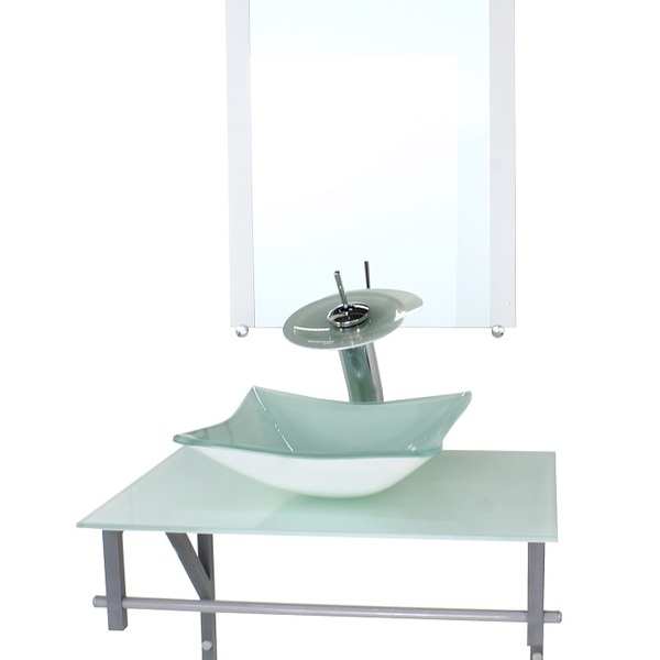 Gabinete De Vidro Para Banheiro 60cm Ac Cuba Quadrada Branco