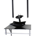 Gabinete De Vidro Para Banheiro 60cm Ac Cuba Quadrada Preto F