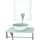 Gabinete De Vidro Para Banheiro 60cm Ac Cuba Redonda Branco F