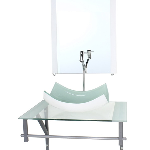 Gabinete De Vidro Para Banheiro 60cm Ac Cuba Retangular Curva