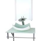 Gabinete De Vidro Para Banheiro 60cm Ac Cuba Retangular Curva