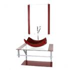 Gabinete De Vidro Para Banheiro 60cm Ac Cuba Retangular Curva