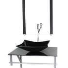 Gabinete De Vidro Para Banheiro 60cm Ac Cuba Retangular Preto