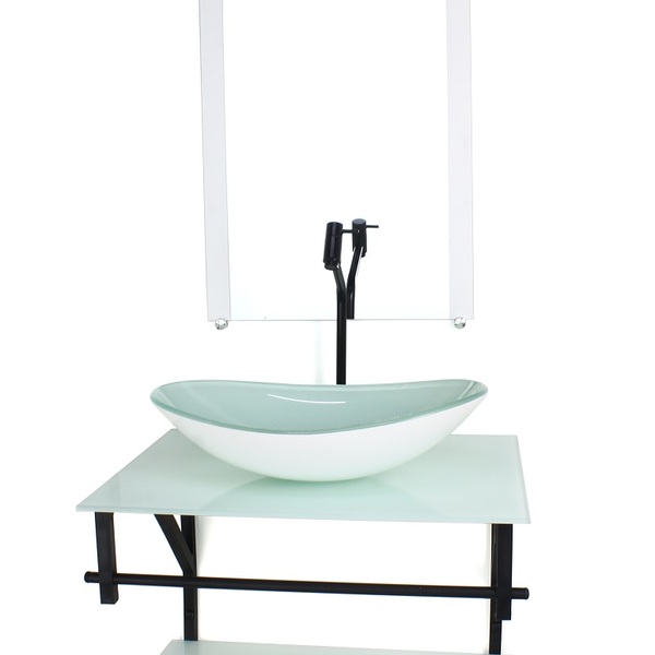 Gabinete De Vidro Para Banheiro 60cm Ap Cuba Oval  Branco Full