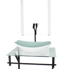 Gabinete De Vidro Para Banheiro 60cm Ap Cuba Oval Chanfrada