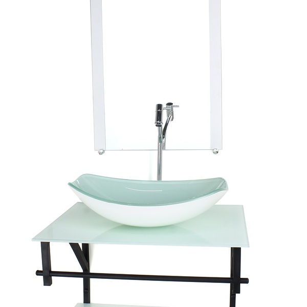 Gabinete De Vidro Para Banheiro 60cm Ap Cuba Oval Chanfrada