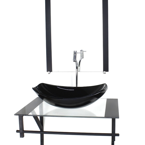 Gabinete De Vidro Para Banheiro 60cm Ap Cuba Oval Chanfrada