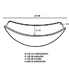 Gabinete De Vidro Para Banheiro 60cm Ap Cuba Oval Chanfrada