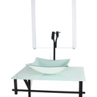 Gabinete De Vidro Para Banheiro 60cm Ap Cuba Quadrada  Branco