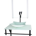 Gabinete De Vidro Para Banheiro 60cm Ap Cuba Quadrada  Branco