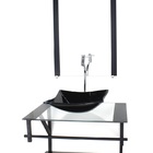 Gabinete De Vidro Para Banheiro 60cm Ap Cuba Quadrada  Preto