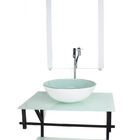 Gabinete De Vidro Para Banheiro 60cm Ap Cuba Redonda  Branco