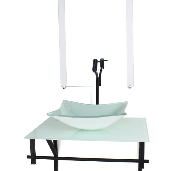 Gabinete De Vidro Para Banheiro 60cm Ap Cuba Retangular  Bran