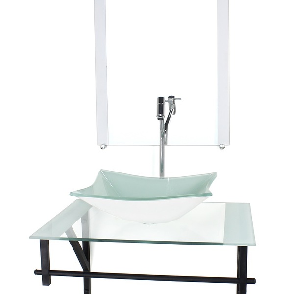 Gabinete De Vidro Para Banheiro 60cm Ap Cuba Retangular  Bran