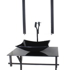 Gabinete De Vidro Para Banheiro 60cm Ap Cuba Retangular  Pret