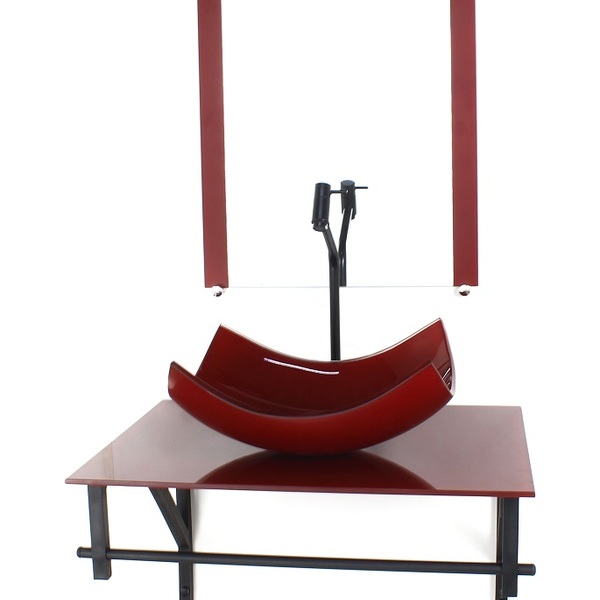 Gabinete De Vidro Para Banheiro 60cm Ap Cuba Retangular Curva