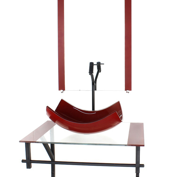 Gabinete De Vidro Para Banheiro 60cm Ap Cuba Retangular Curva