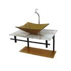 Gabinete De Vidro Para Banheiro 60cm Ap Slim Marmorizado Márm